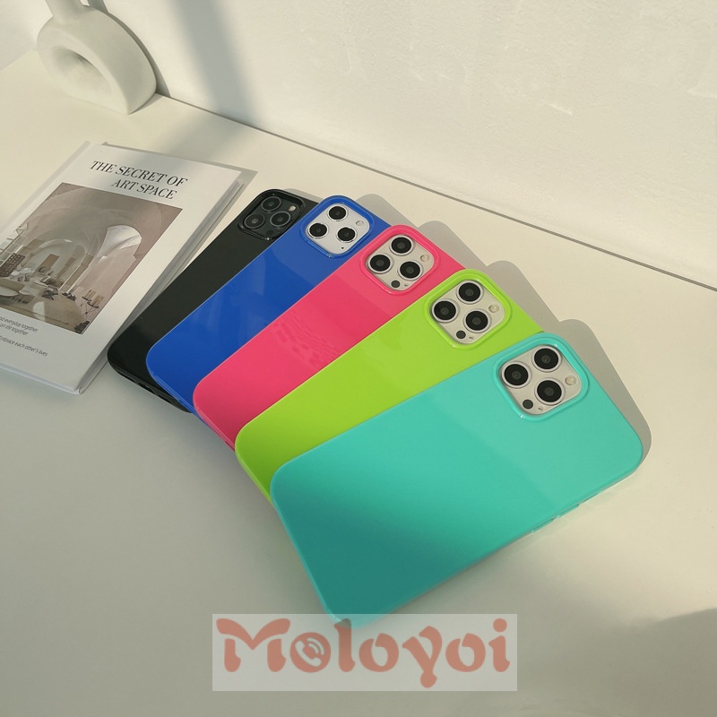 Soft Case Bahan Silikon Tpu Warna Macaron Fluorescent Untuk Iphone 11 12 Pro Max Xr 7 8 Plus X Xs Max Se 2020