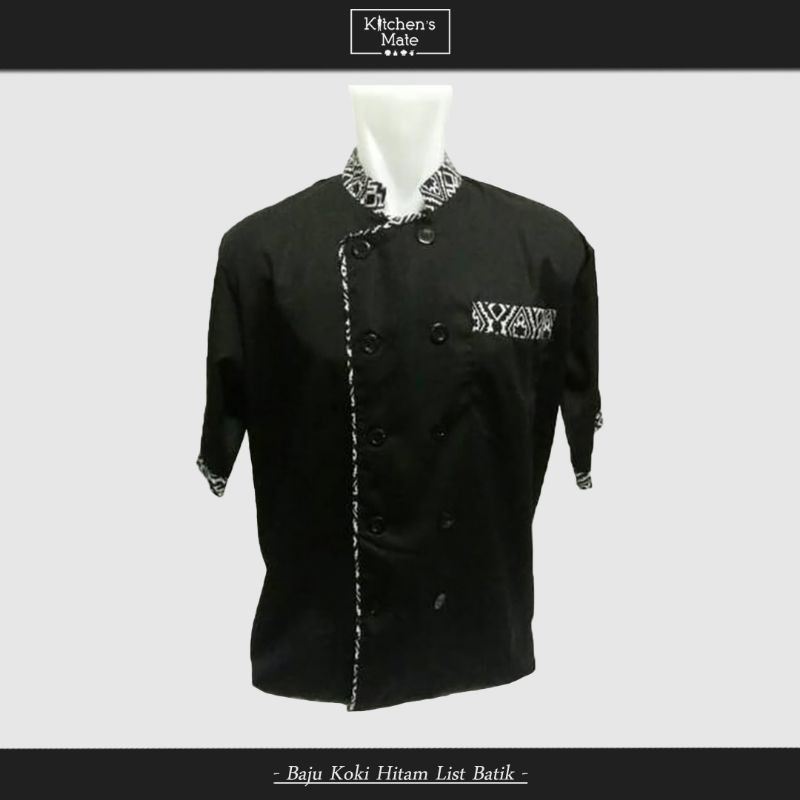 Baju Koki Hitam Lis Batik