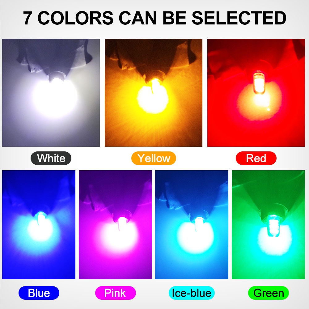 1 Pc Lampu Strobo flash T10 W5W 6 Led COB T10 Tahan Lama Warna Ungu pink Putih Biru Es