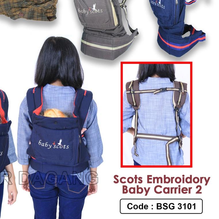 ➯ Gendongan Baby Scots Embroidery 4in1/Gendongan Ransel/Kangguru / Baby Carrier 4 - BSG3101 ☀