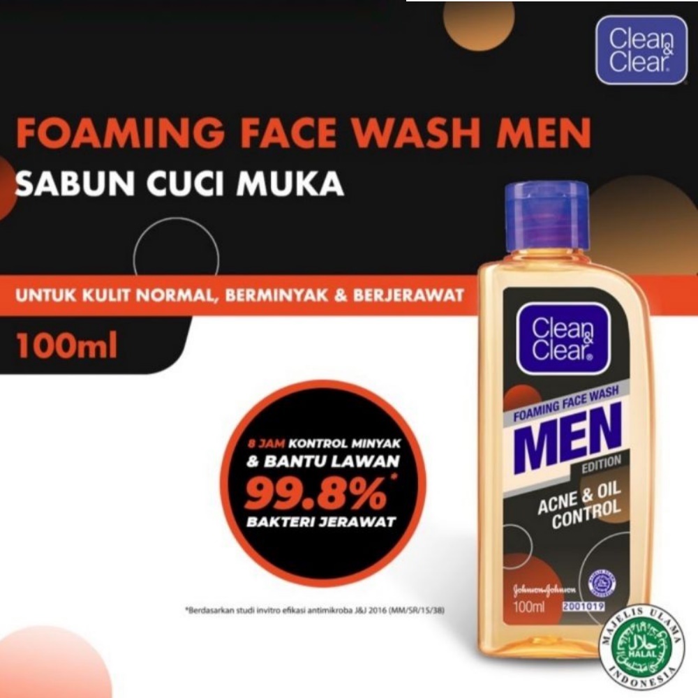 Clean &amp; Clear Foaming Face Wash MEN - 100ml