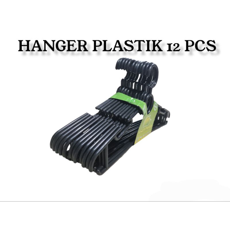 12 PCS HANGER PLASTIK SSP/ GANTUNGAN BAJU PLASTIK