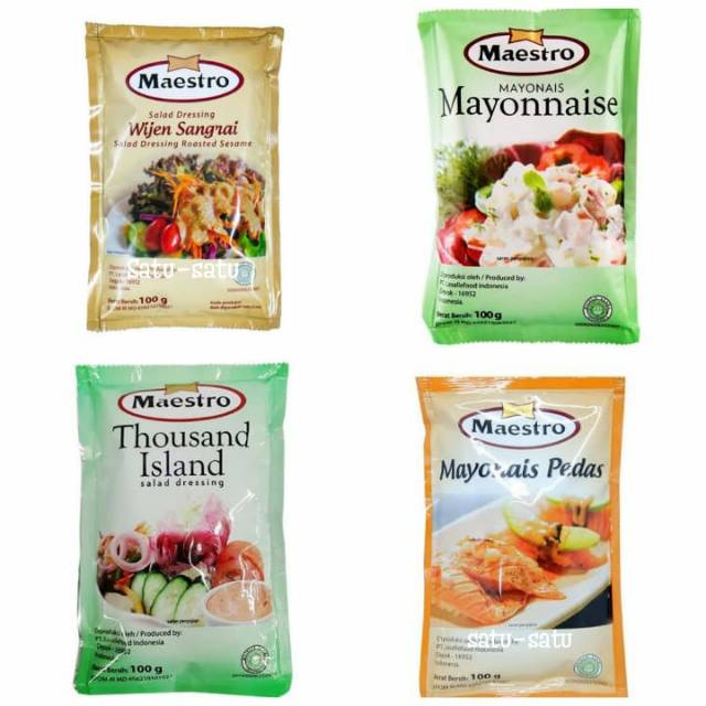 

Salad Dressing Maestro mayonnaise 100gram - mayonaise - mayones - mayonnaise pedas - Wijen sangrai