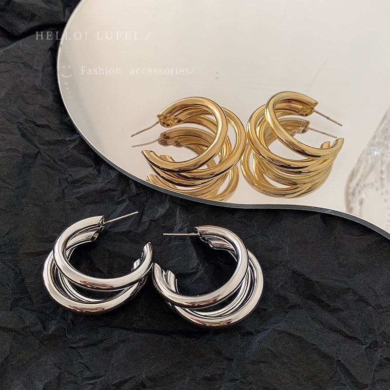 Anting Multilayer Bahan Metal Untuk Aksesoris