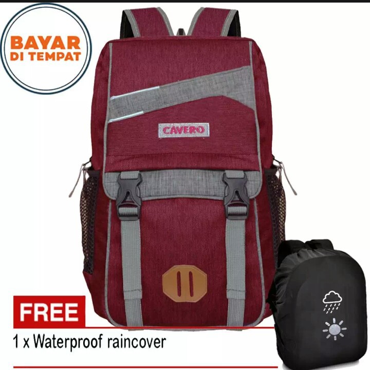 Cavero tas ransel pria dan wanita tas fashion pria model korea - red