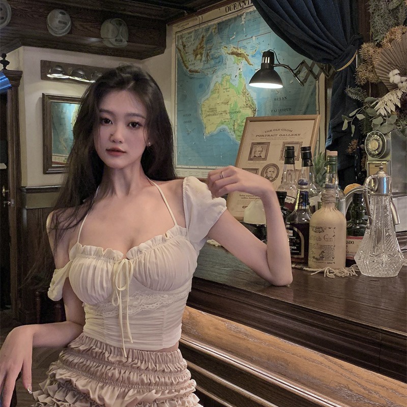 Suhao Sansanjia ---- Kualitas renda jahitan atas + gadis musim panas hanya perlu setelan celana pendek renda semua pertandingan