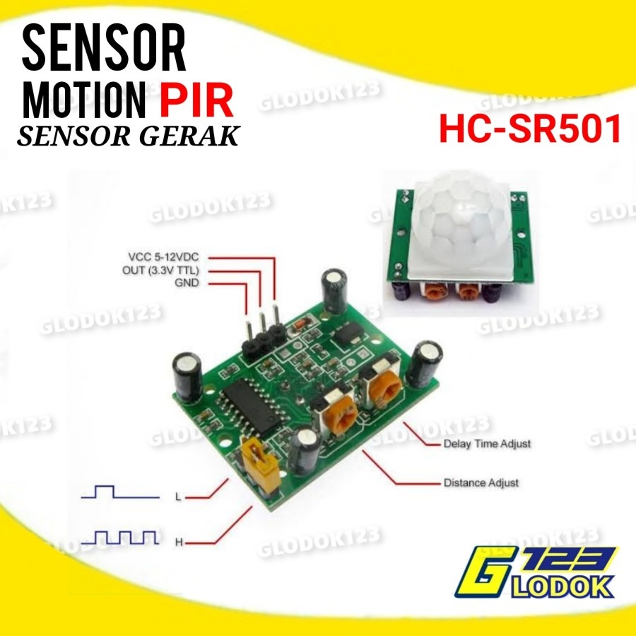 PIR Motion Sensor Gerak Sensor Detector Sensor Module HC-SR501