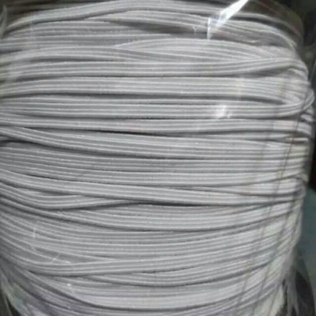 1 roll Karet Elastis 3 mm / Karet Kolor / Karet Baby C3 hitam putih