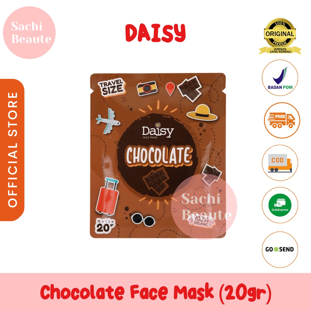 Daisy Organic Chocolate Facemask Travelsize Masker Face Mask Travel Size
