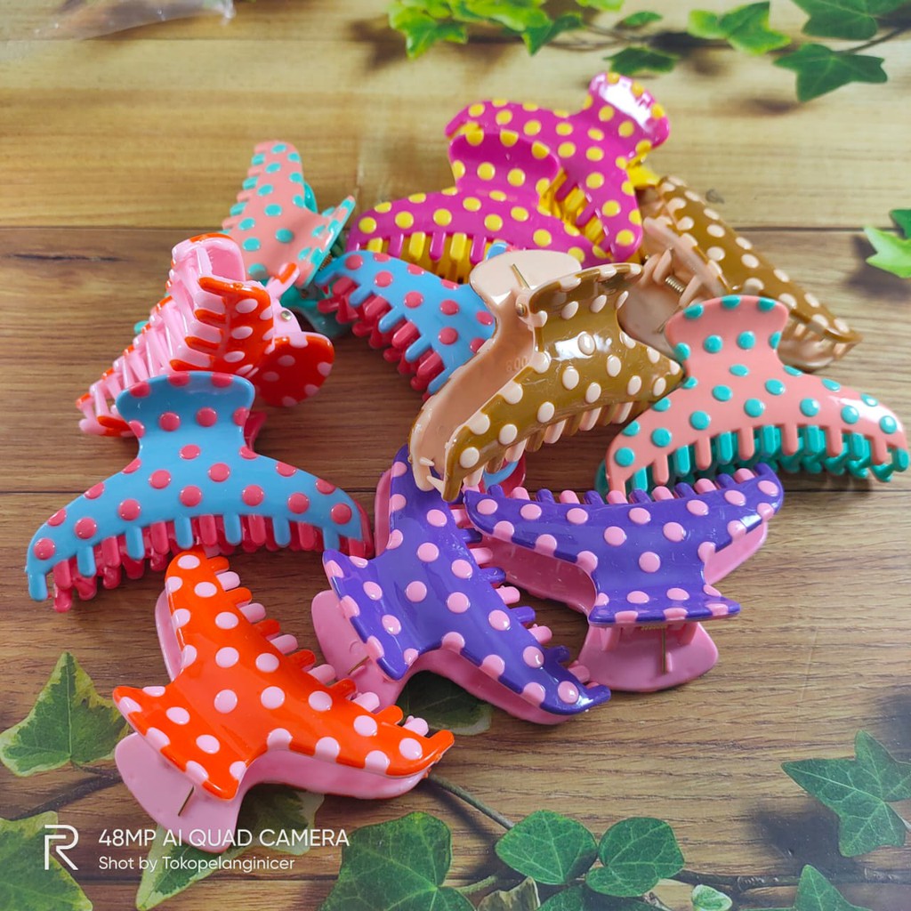 BARU!!! Jepit Rambut Korea /Jepit Motif Polkadot unik Tokopelanginicer