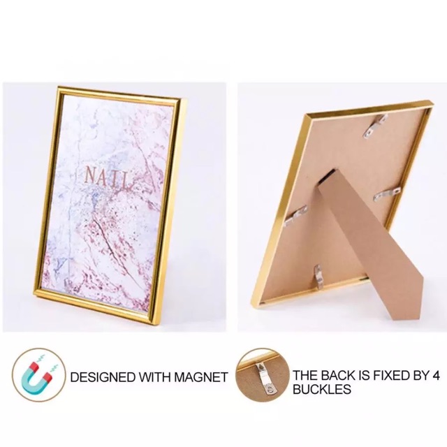 Frame gold display nailart / bingkai foto gold hasil nail art kuku palsu display frame kupal