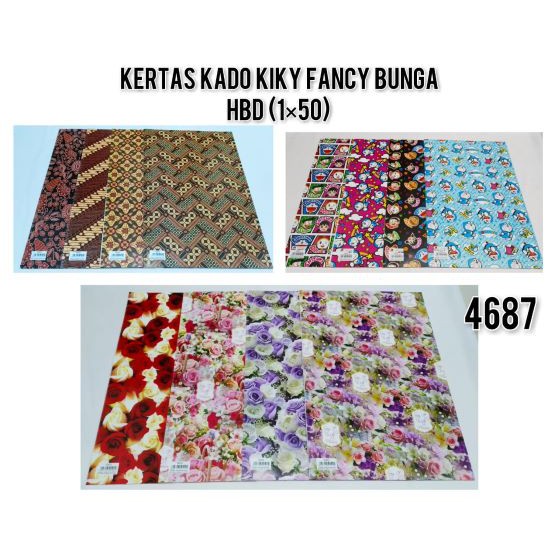 Jual KERTAS KADO KIKY MOTIF FANCY 50 LEMBAR PACK Shopee Indonesia