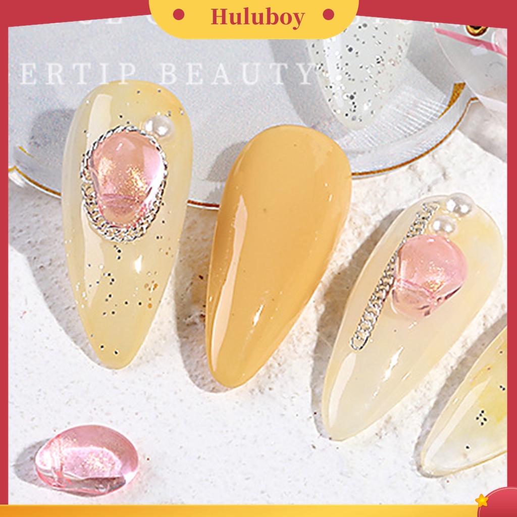 Huluboy Huluboy♡ 1 Kotak Batu Kristal Glitter Bahan Resin Untuk Manicure