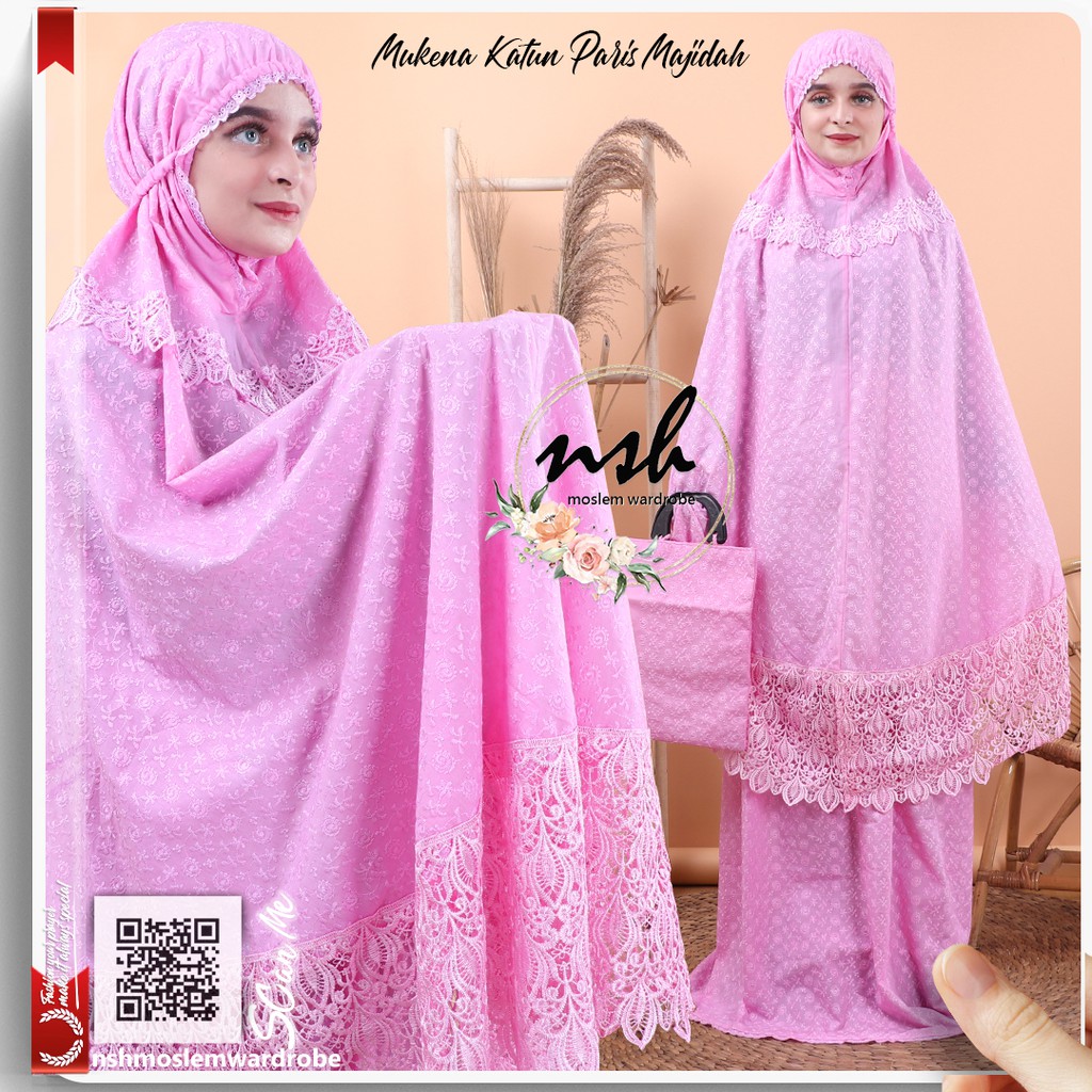 [𝓷𝓼𝓱]Mukena Dewasa Sutra Colourfull Majidah