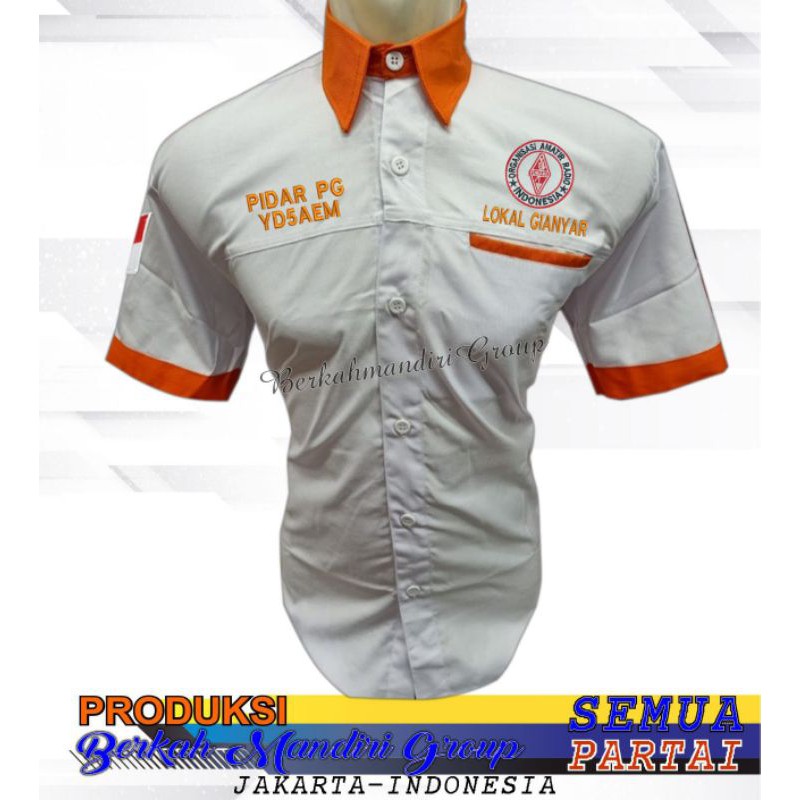 kemeja orari bordir logo-kemeja orari baru bordir nama