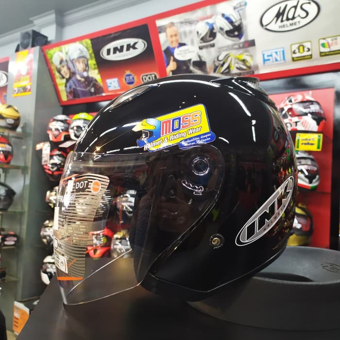 Helm INK Centro Polos Solid Black Metalic | Halfface | Original