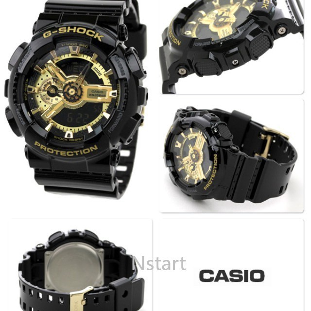 Jam Tangan Pria G-SHOCK Black Gold GA110 Series Waterproof Watch