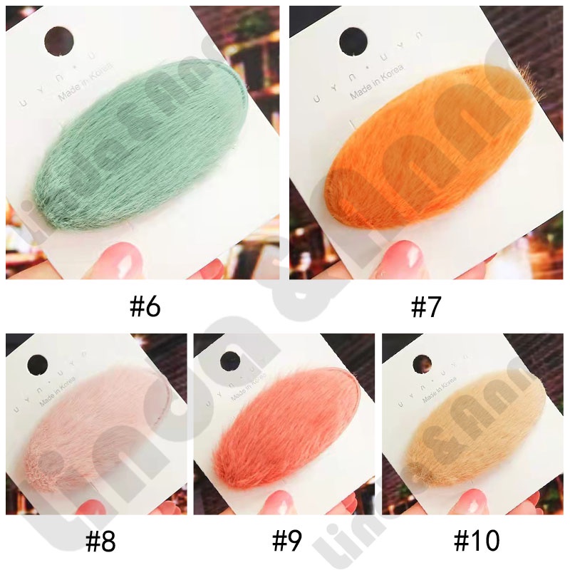 [1 PCS] Jepit Rambut Bulu-Bulu Warna-Warni Lucu Korean Style Terbaru Import