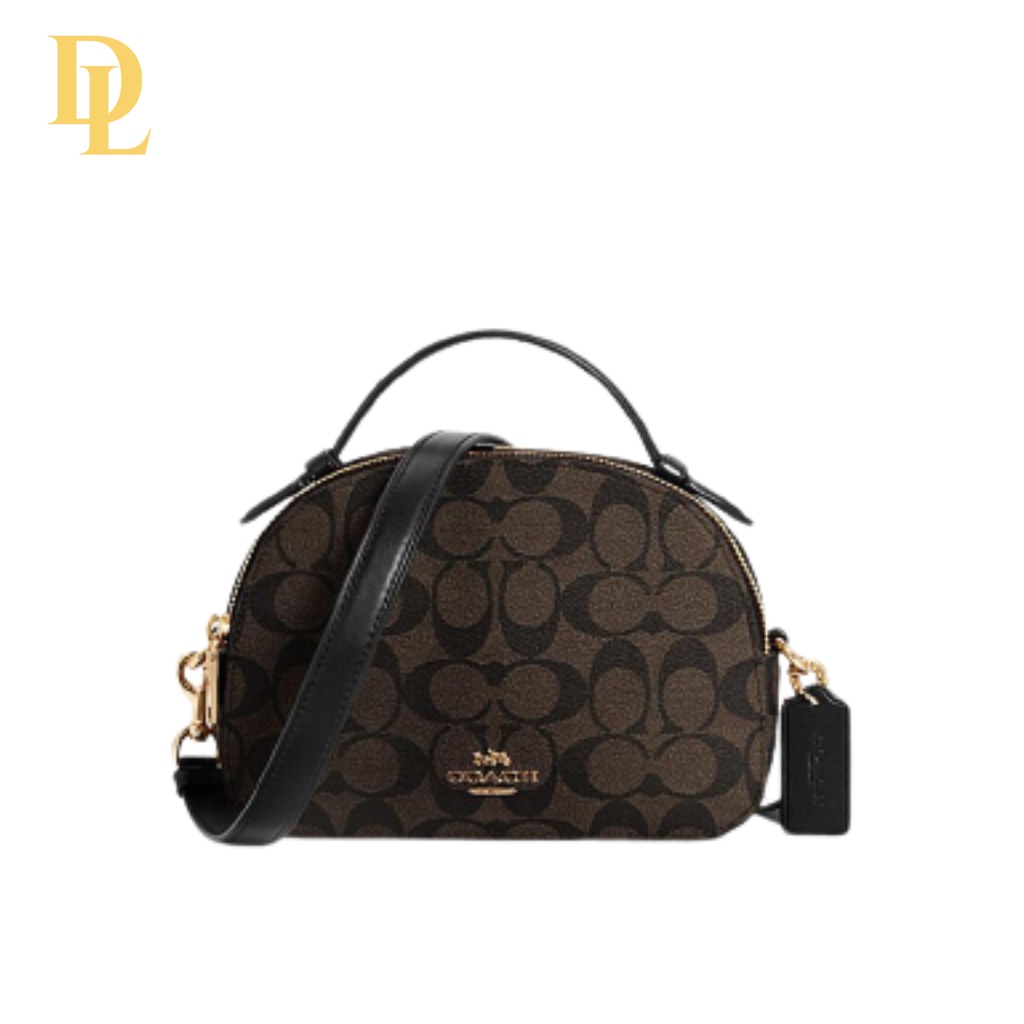 COACH SERENA SATCHEL IN SIGNATURE CANVAS - MAHOGANY