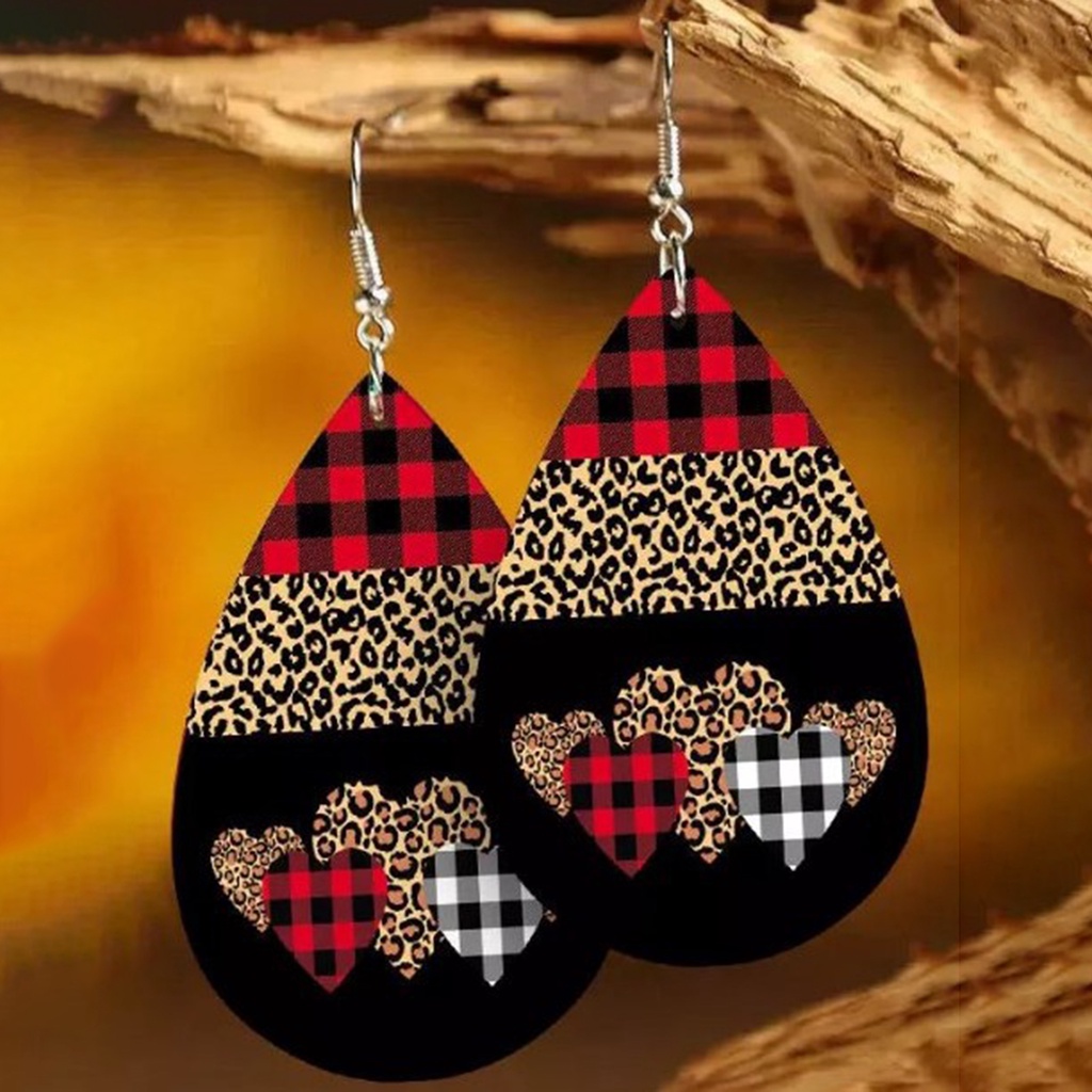 Hu Hu Hu Hu Hu Alat Bantu Pasang Kacamata♡ 1 Pasang Anting Juntai Bentuk Water Drop Bahan Kulit Imitasi Stainless Untuk Wanita