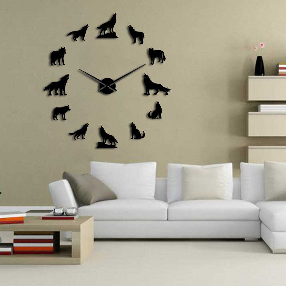 Jam Dinding Besar DIY Giant Clock 120cm Wolf DIY-219