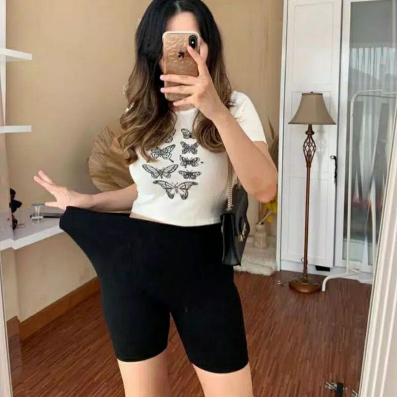 ☄️COD☄️Celana Legging Pendek Import Wanita Premium Hw Tebal