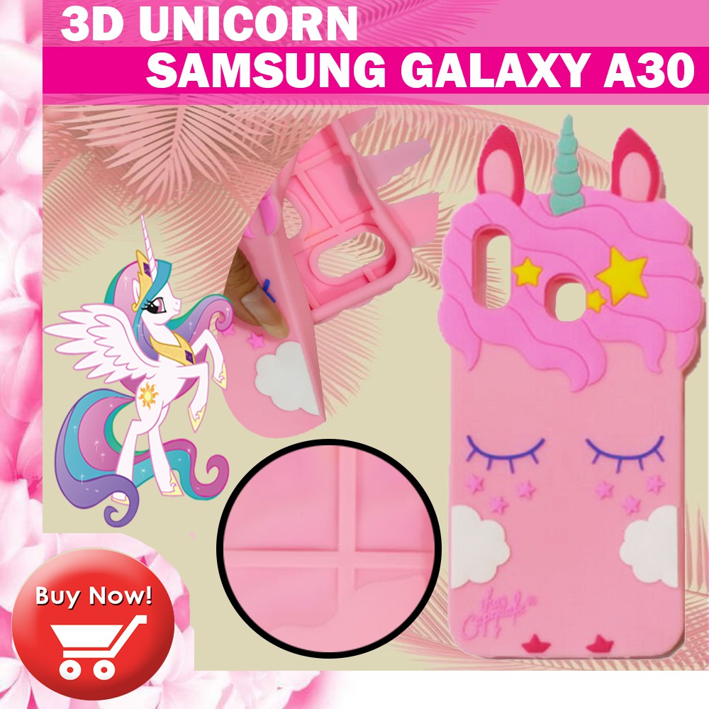 Silikon 3D Karakter Samsung Galaxy A30 Unicorn 3D Case Boneka Samsung A30 Silikon 4D Samsung A30