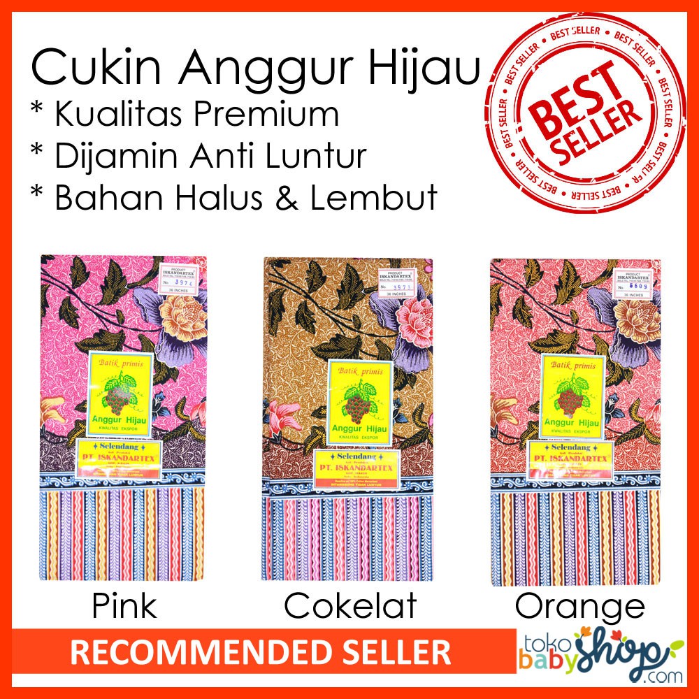 Tokobabyshop Gendongan Kain Batik Jarik Cukin Katun Anggur Anti