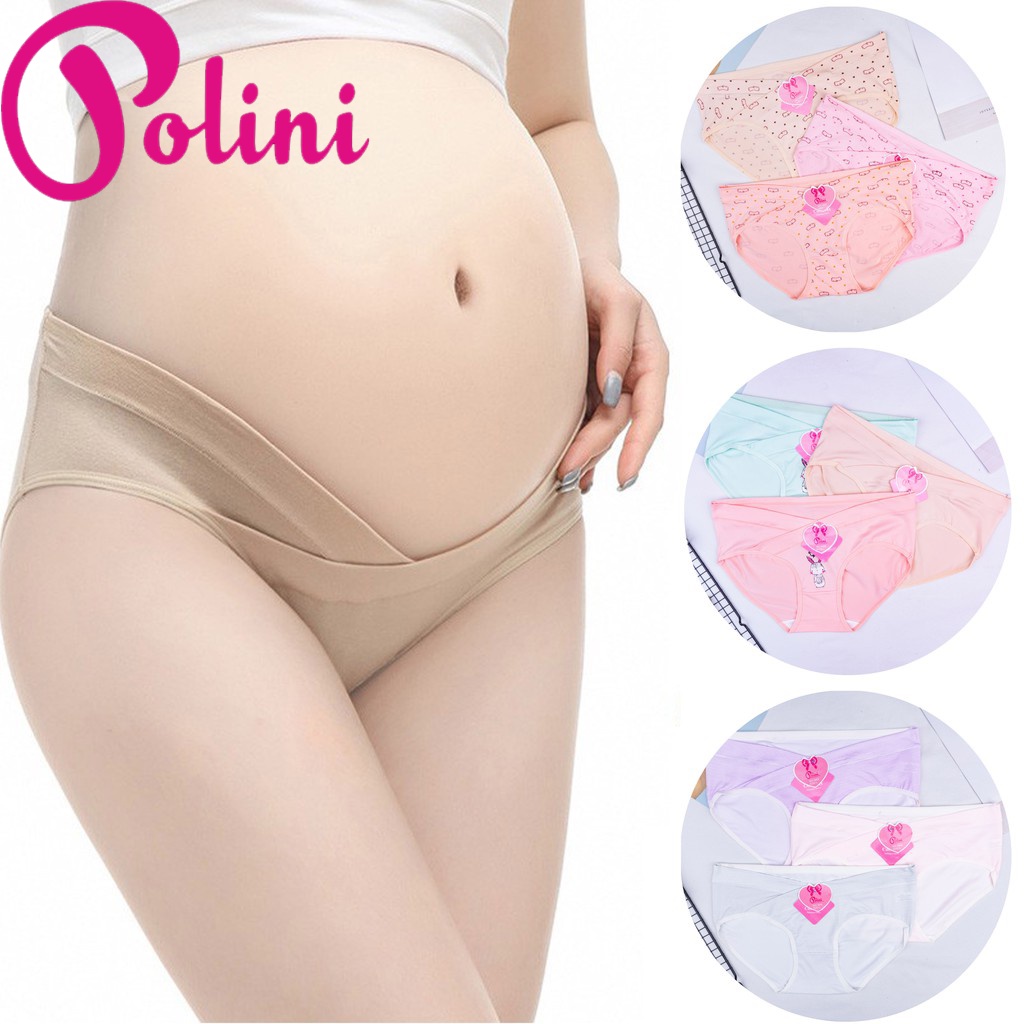 BEE - Cd Bumil / Celana Dalam Hamil Polini / D Undies Hamil Low Waist Maternity Panty 3908