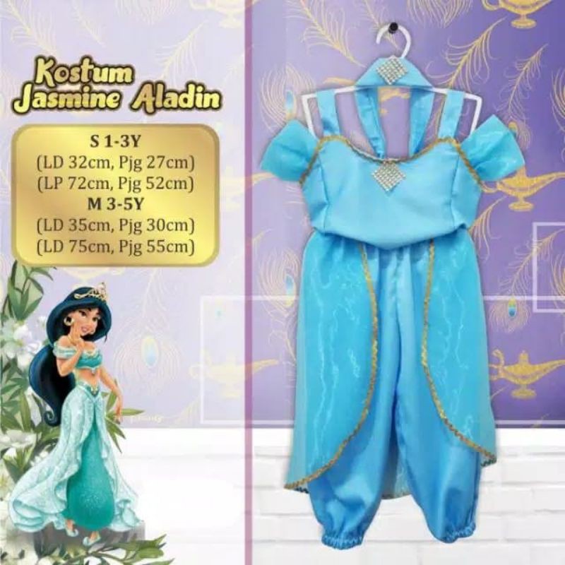 KOSTUM COSTUME JASMIN ALADIN BIRU FROZEN