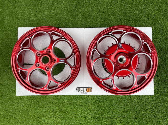 Velg CNC Original Luigy Candy Red Ring 12 Vespa Sprint Primavera S LX