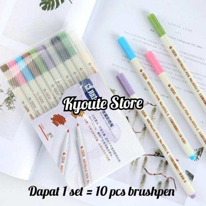 

STA Metallic Pen Brush Pen Marker 10 Warna Set Murah Berkualitas