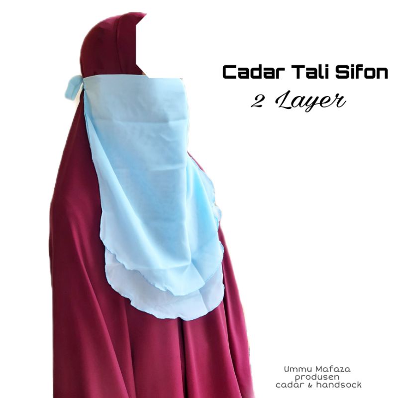 CADAR TALI 2 LAYER | TANPA JAHIT HIDUNG | NIQOB SIFON TWO LAYER
