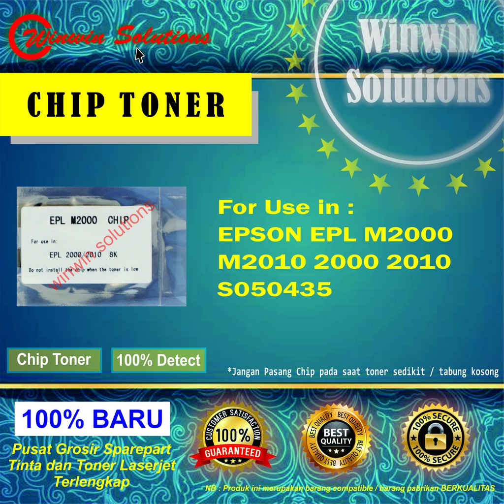 CHIP TONER EPSON EPL M2000 M2010 2000 2010 S050435 pasti detect