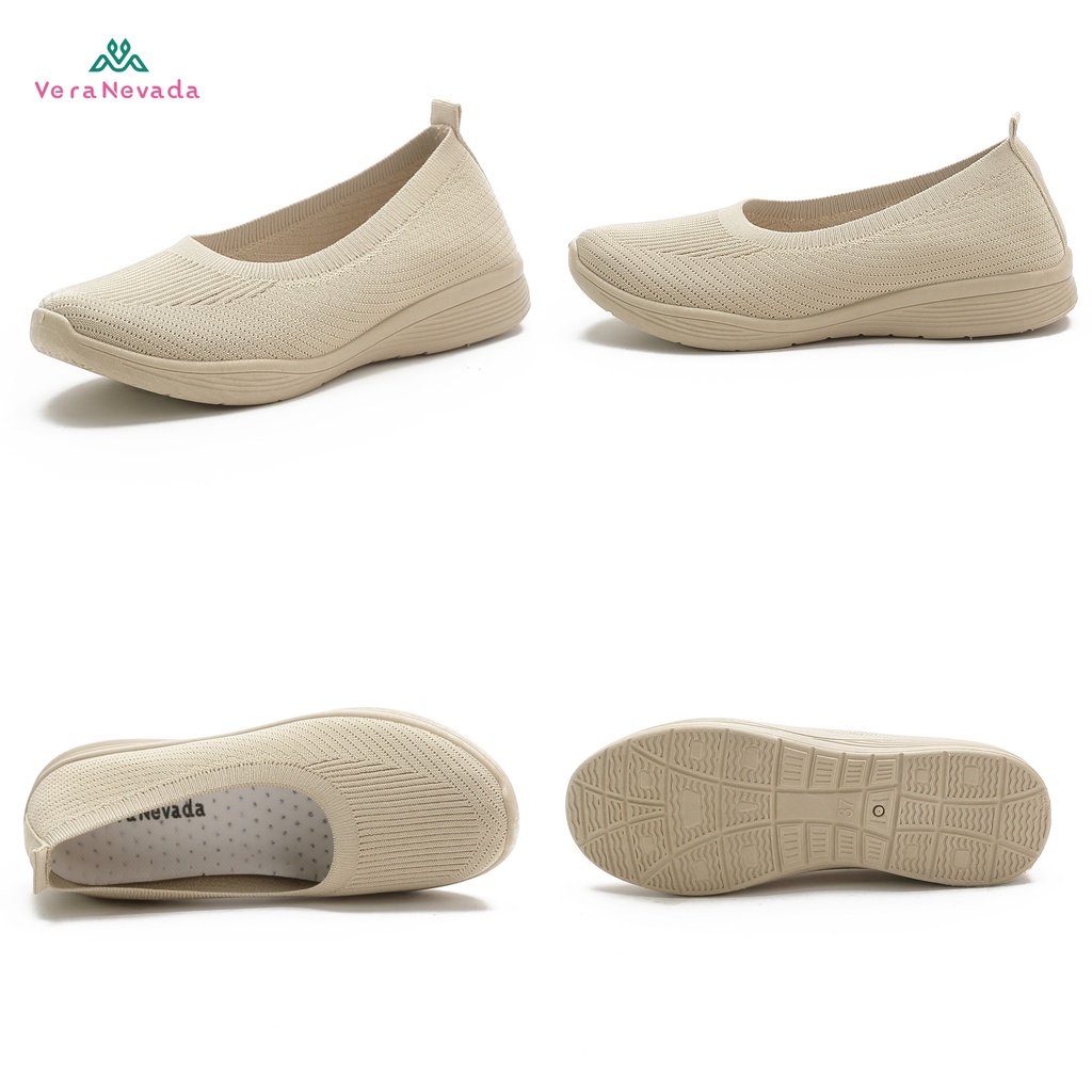 Vera Nevada Sepatu FlyKnit Flat Slip On Wanita Shoes A02-6