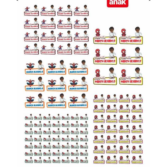 

Sticker nama anak waterproof, bisa pakai foto anak.
