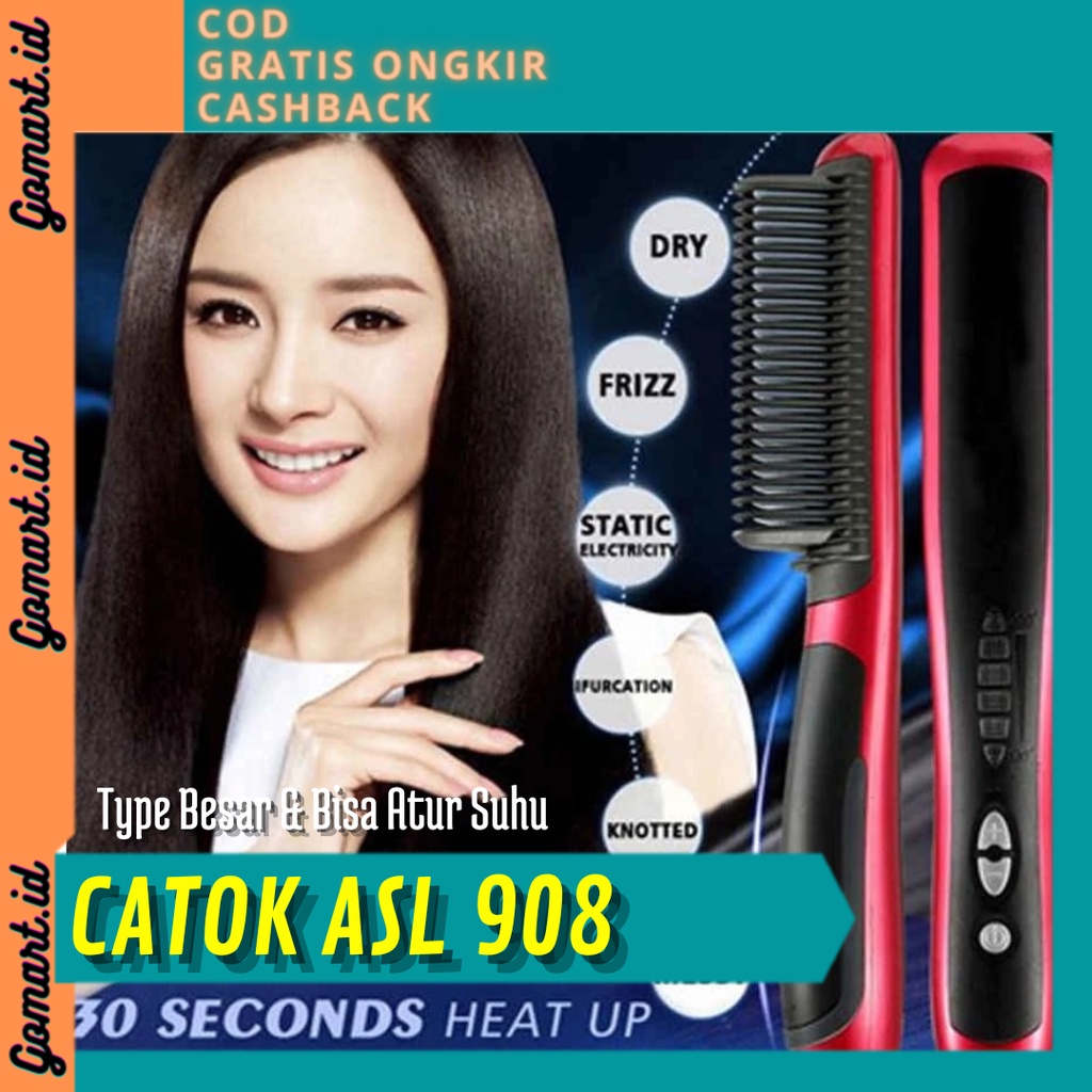 Catok Sisir Pelurus Rambut ASL- 908 / Fast Hair Straightener Brush ASL- 908