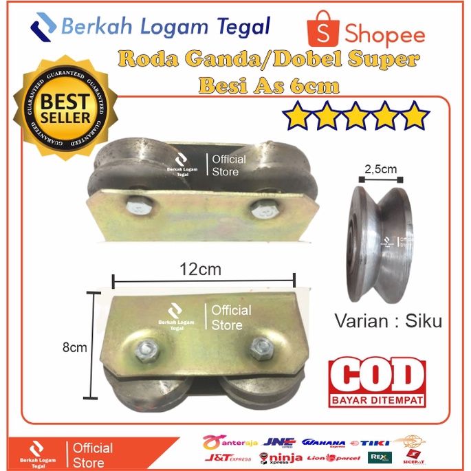 Roda Pagar 6 cm Super Ganda Besi Roda Double