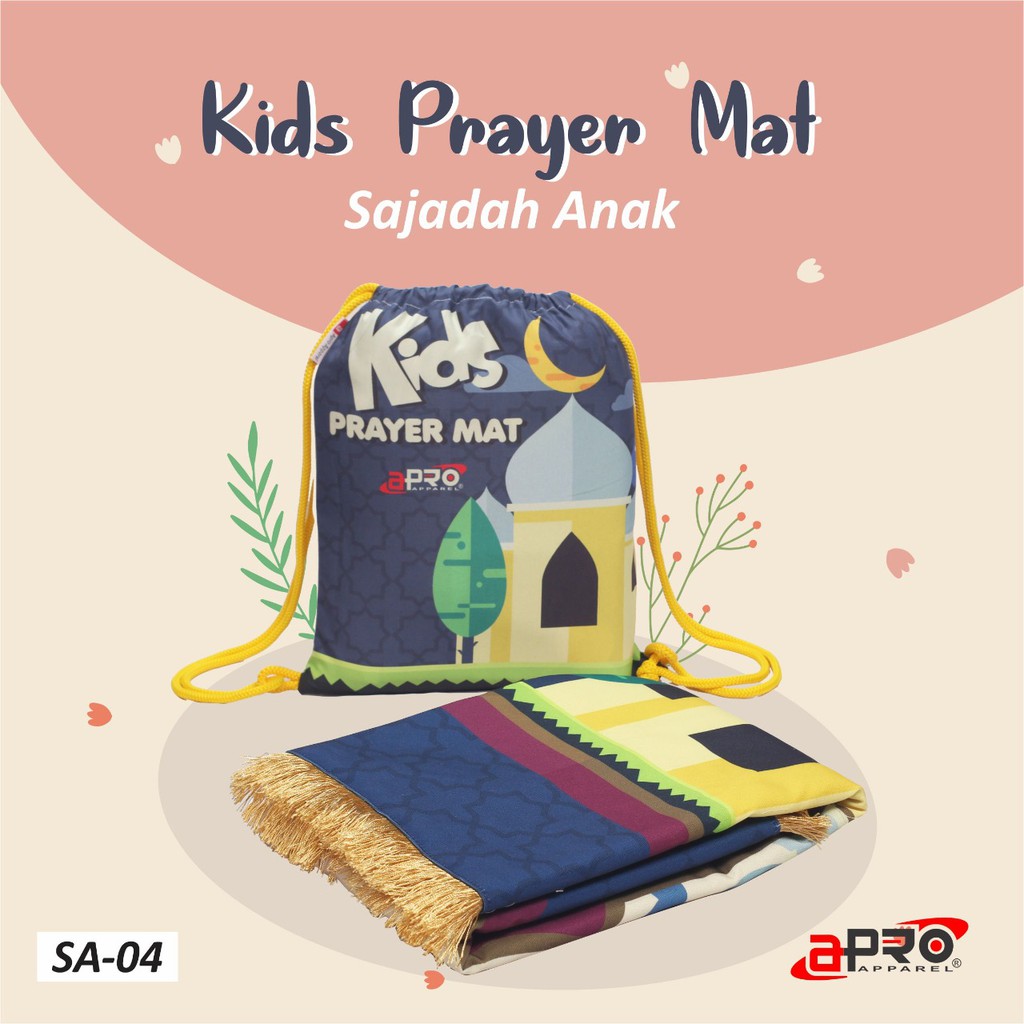 Sajadah Anak Premium Empuk Elegan Motif Printing Sejadah Prayer Mat Anti Slip Original Apro Apparel