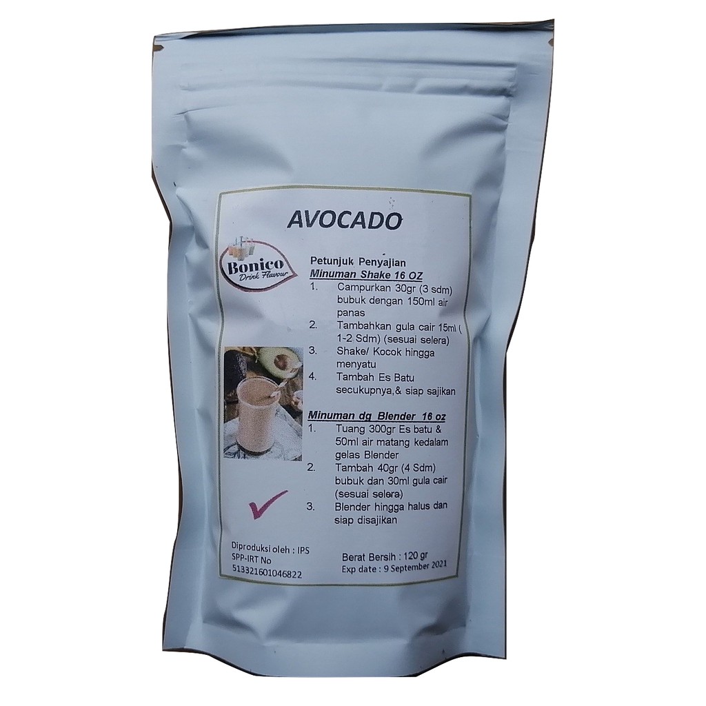 

BONICO AVOCADO 120gr Bubuk minuman rasa alpukat milk shake sermuk minuma kekinian alpuket alpokad