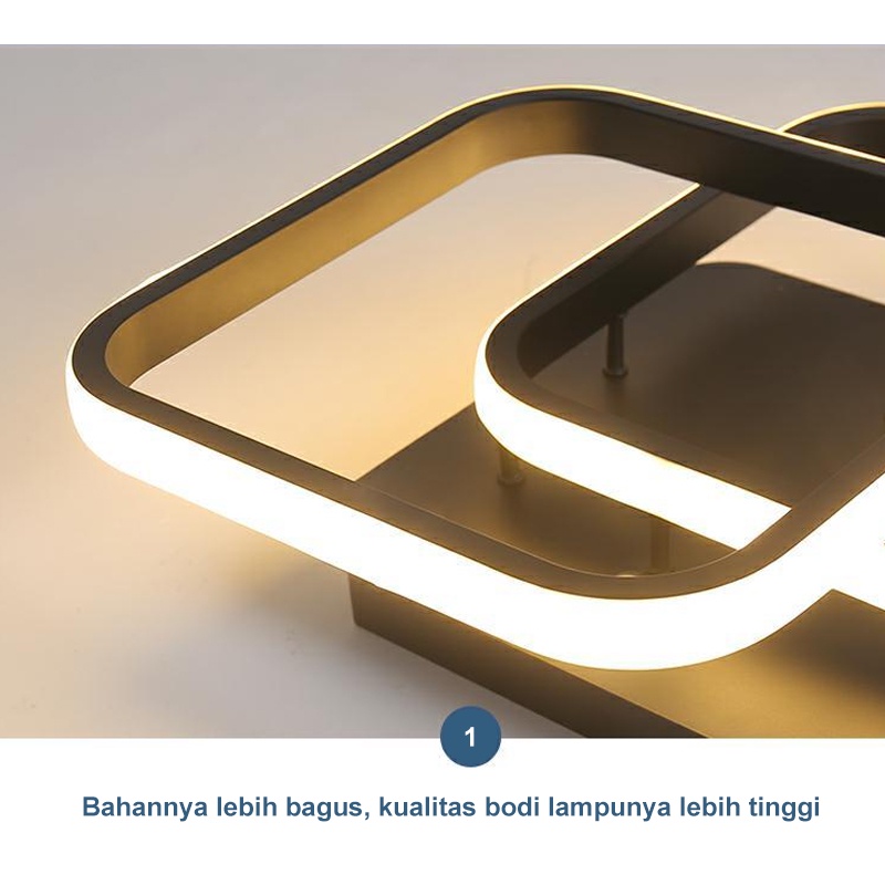 Golden LED Lampu Plafon 3 Warna Minimalis 22W