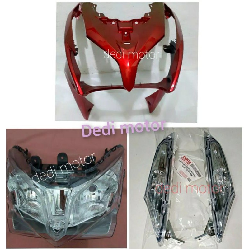 Tameng depan vario 125 vario tecno 125 merah maroon hitam abu grey hitam + sen + Refektor depan vario 125 + sen vario 1255