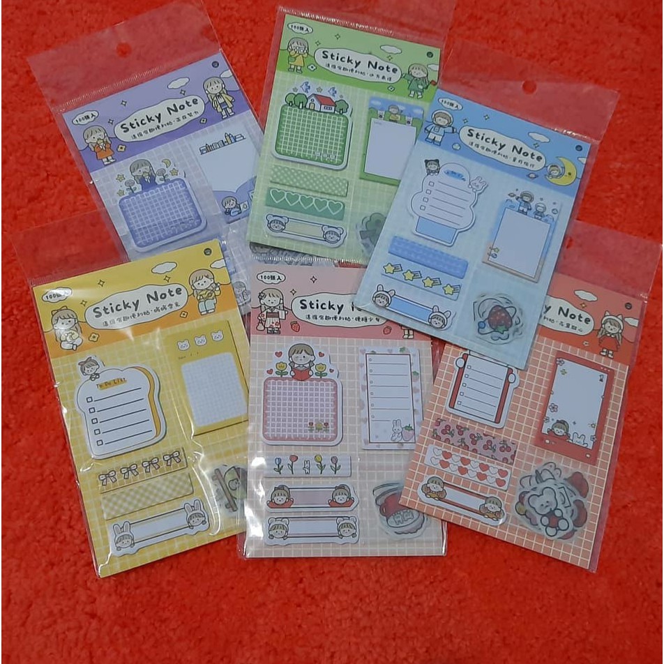 

Sticky Notes SET Stiker Cute Girl Notes