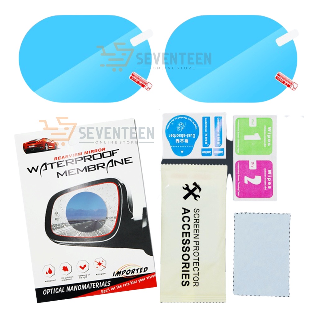 SEVENTEEN ANTI FOG SPION MOBIL ANTI HUJAN ANTI GORES KACA SPION MOBIL MOTOR STIKER ANTI EMBUN SPION MOTOR ANTI SILAU