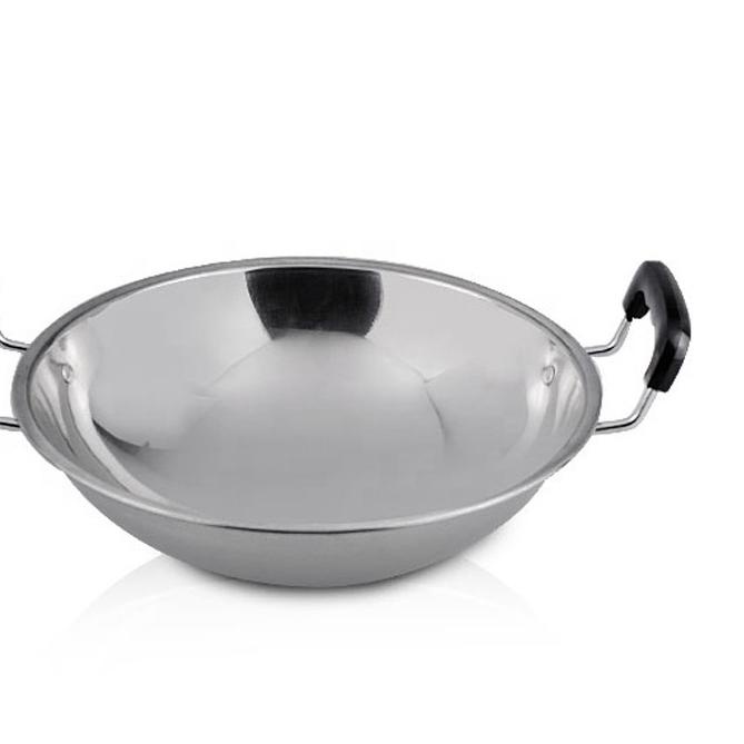 ♪ Okela - Wajan Penggorengan Kuali Wok Pan Teflon Cooking Stainless Steel Tebal ♔
