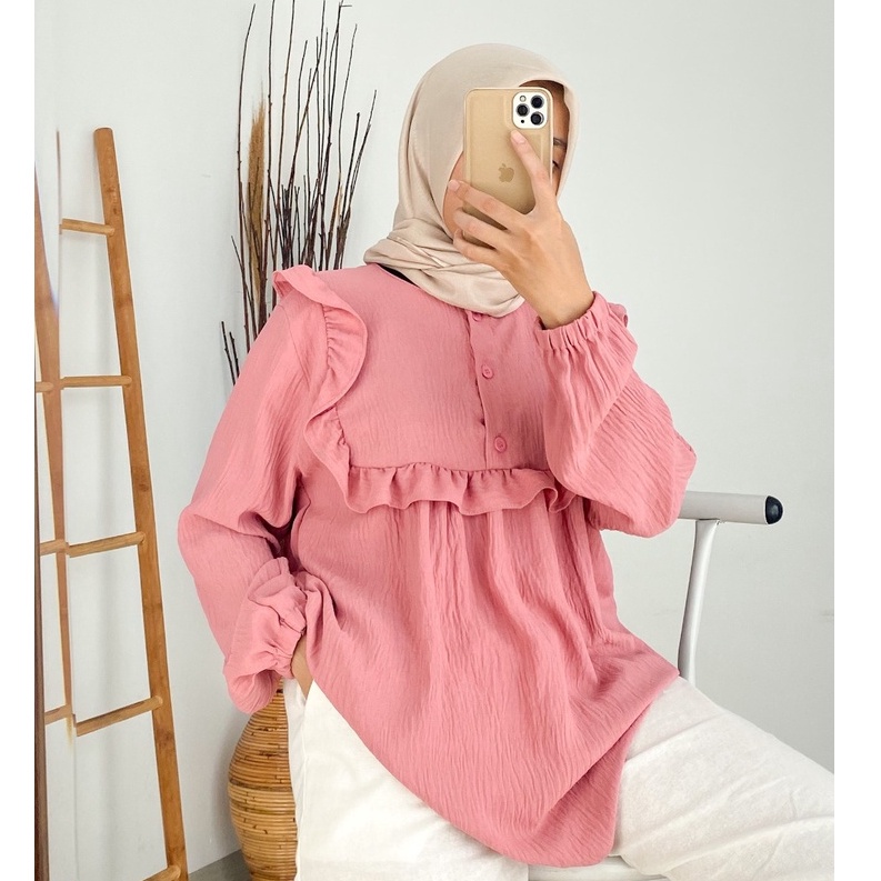 FRISILLA BLOUSE - FLOTTILICIOUS / ATASAN MURAH / BLOUSE MURAH / BLOUSE CRINKLE