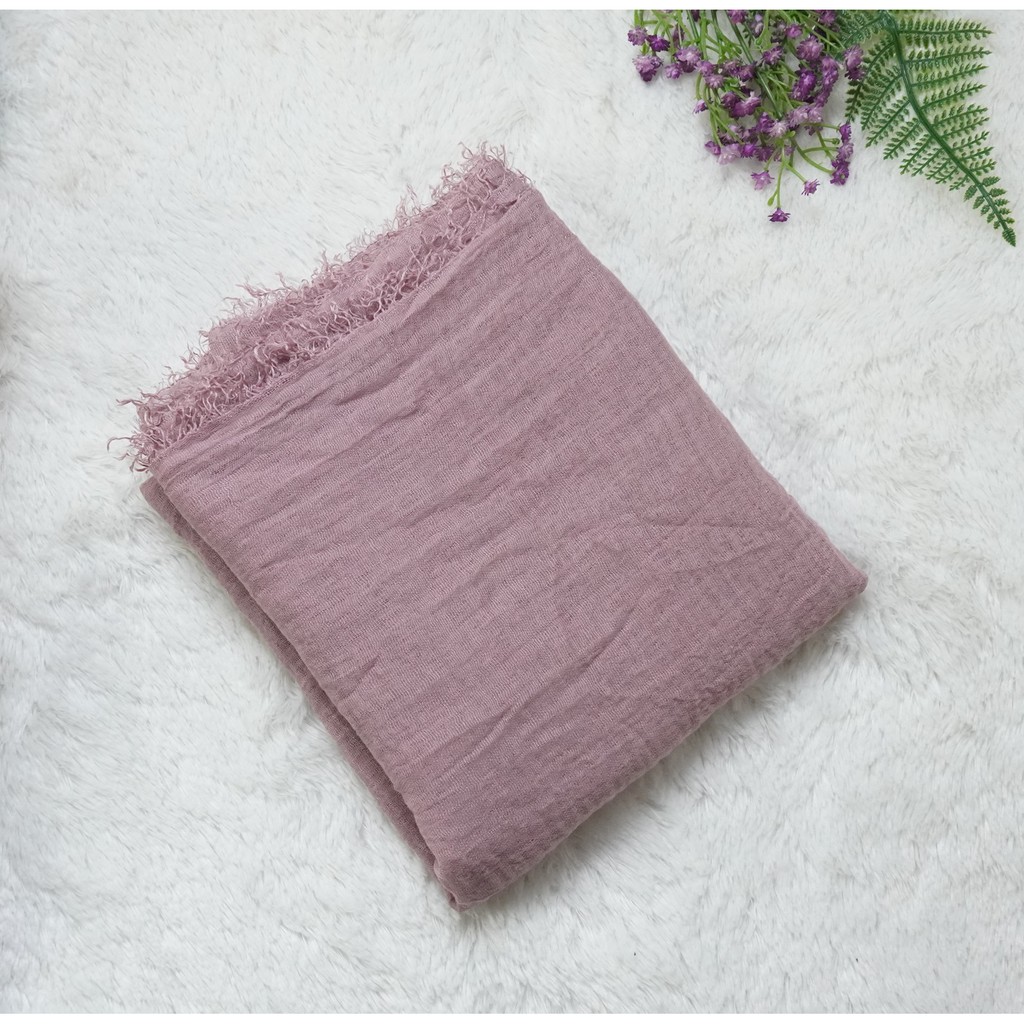 PASMINA CRINKLE MURAH SHAWL / HIJAB PASHMINA CRINKLE RAWIS KUSUT NEGRO SHAWL CRINCLE CRINCKLE IMPORT-C7-DUSTY PINK