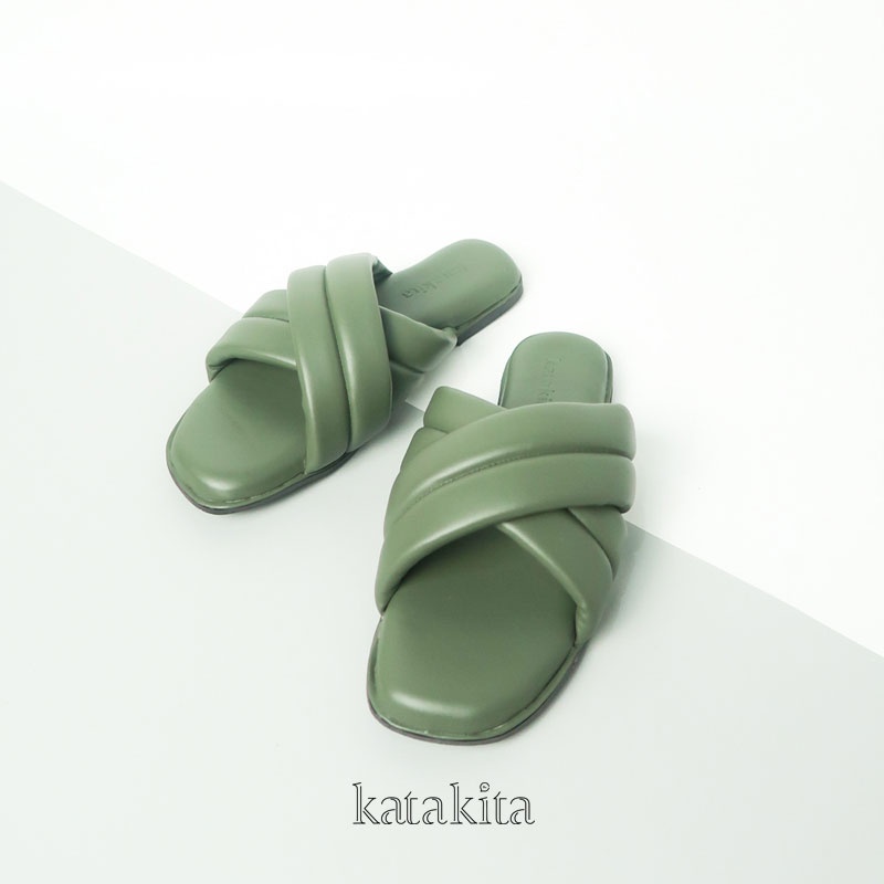 Katakita Millie Flat Sandal Wanita Sendal wanita Teplek-Army