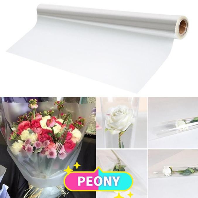 

Peony Florist Craft Wrapping Paper Plain Clear Film Wrap Cellophane Ryanstore36