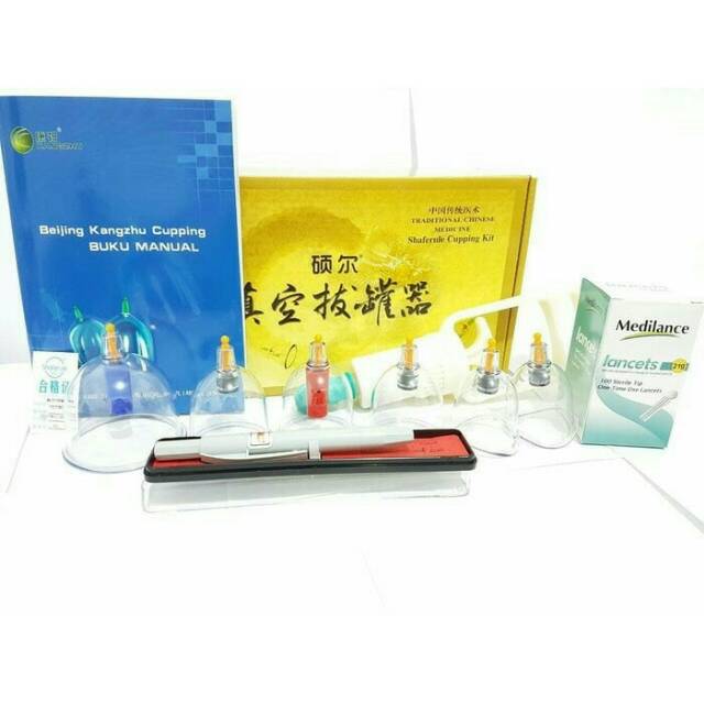 Paket Kop Bekam Isi 6 Pen Plastik Jarum Medilance Lancet Bagus Murah